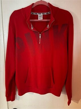 Victoria's Secret PINK Red Half-Zip Women's Hoodie